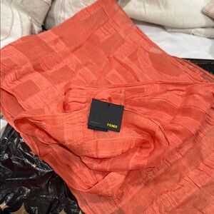 Fendi Orange Long Scarf